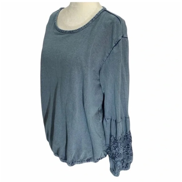 Anthropologie Solitaire Blouse Bishop Embroidered Sleeves Size XL - Picture 11 of 11